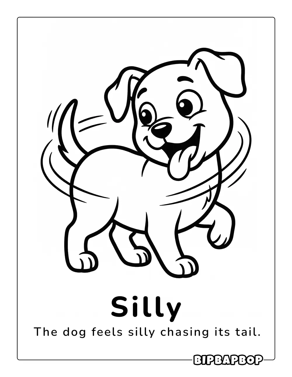 A silly puppy chasing its tail