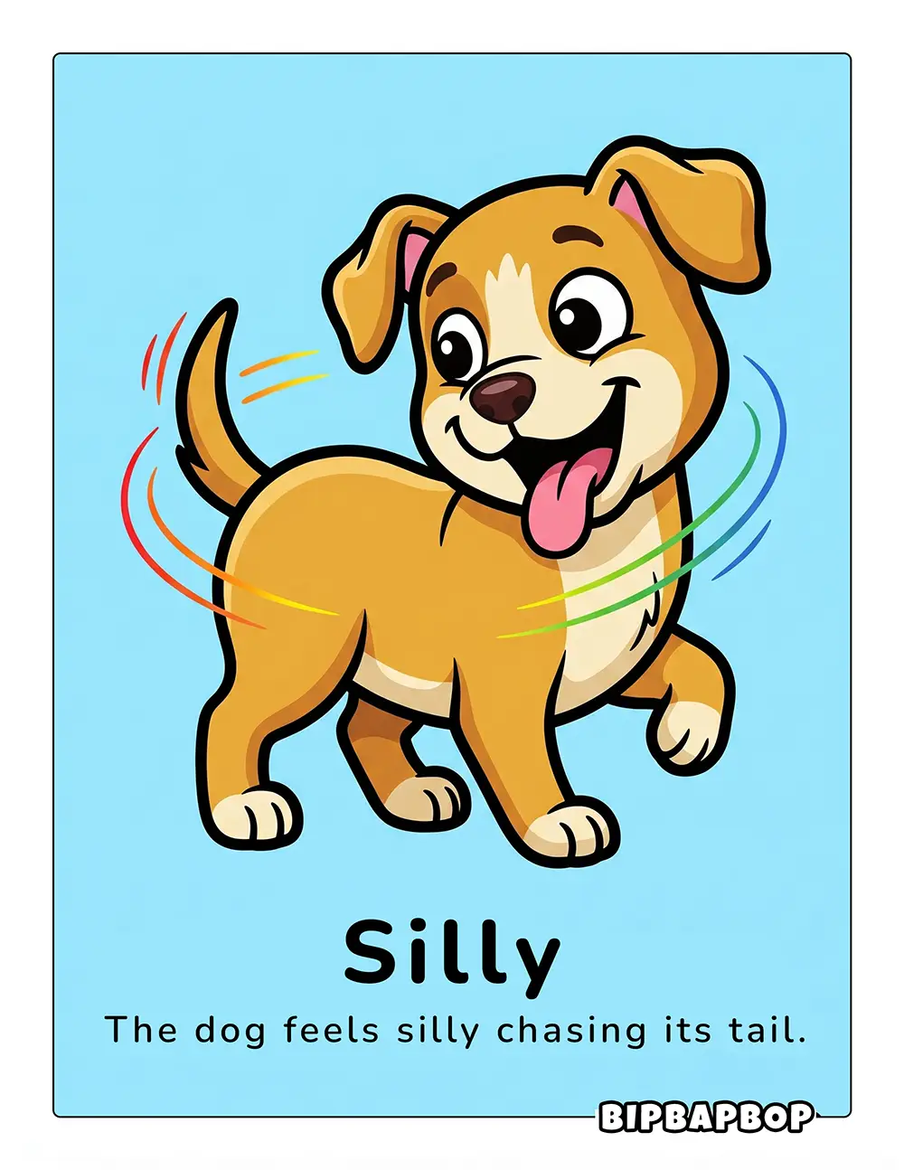 The dog feels silly chasing its tail