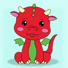 Simple Baby Dragon Coloring Pages