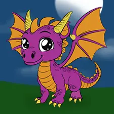 Simple Dragon  Coloring Page