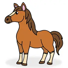 Simple Horse Coloring Page Color