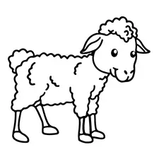 Simple Sheep Coloring Page B&W