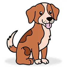 Sitting Dog Coloring Page Color