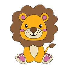 Sitting Lion Printable