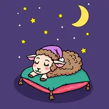 Sleeping Brown Lamb Coloring Page