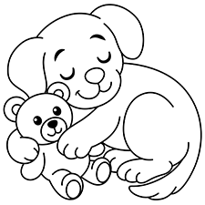 Sleeping Dog Coloring Page