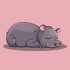 Sleeping Hippo Coloring Page Color