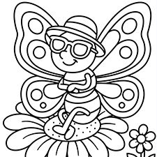 Smiling Butterfly Coloring Page