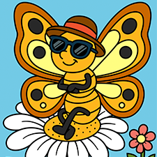Smiling Butterfly Printable