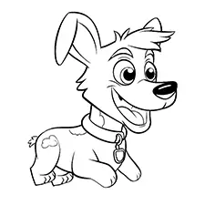 Smiling Puppy Coloring Page Black & White