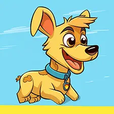 Smiling Puppy Coloring Page