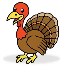 Smiling Turkey Coloring Page