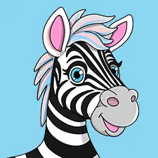 Smiling Zebra Coloring Page Color