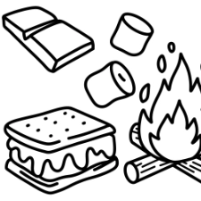 Smore Ingredients Coloring Page