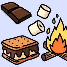 Smore Ingredients Coloring Page