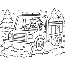 Snow Plow Truck Coloring Page
