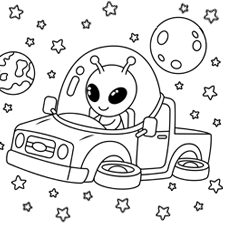 Space Truck Coloring Page