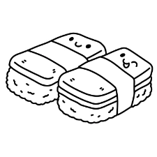 Spam Musubi Coloring Page