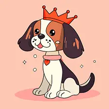Sparkling Princess Dog Coloring Page
