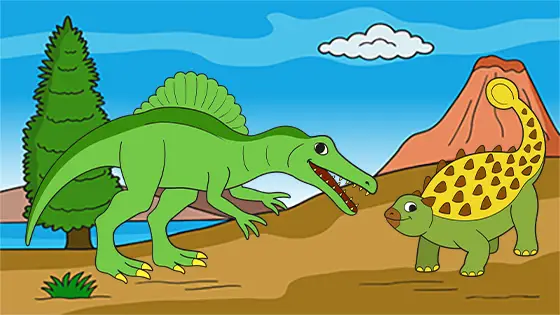 Ankylosaurus vs Spinosaurus Coloring Page Color