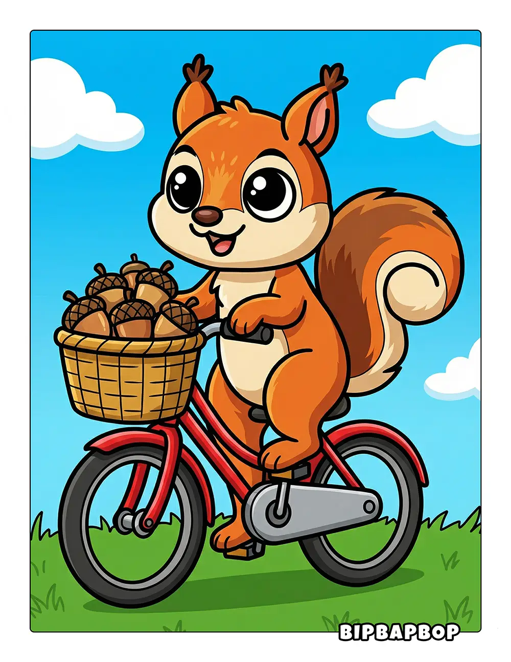 Squirrel Riding A Bike Printable