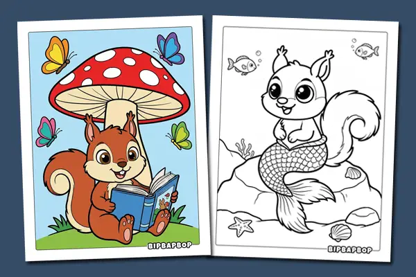 Squirrel Coloring Pages