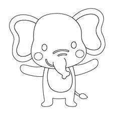 Standing Elephant Coloring Page Black & White