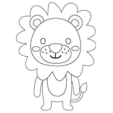 Standing Lion Printable Black & White