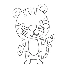 Cute Standing Tiger Coloring Page