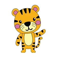 Cute Standing Tiger Coloring Page