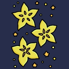Star Fruit Coloring Page