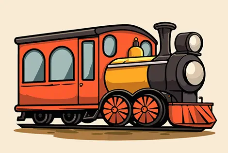 Steam Locomotive Coloring Page