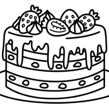 Strawberry Cake Coloring Page