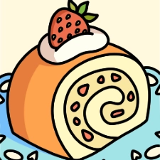 Strawberry Cake Roll Coloring Page