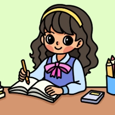 Studying Girl Coloring Page
