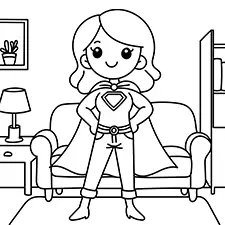 Super Mom Coloring Page
