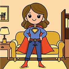 Super Mom Coloring Page