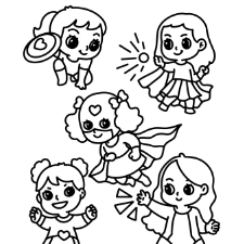 Girl With Flowers Coloring Page