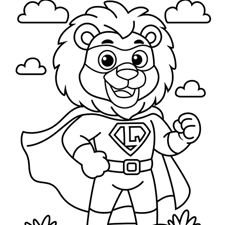 Superhero Lion Coloring Page