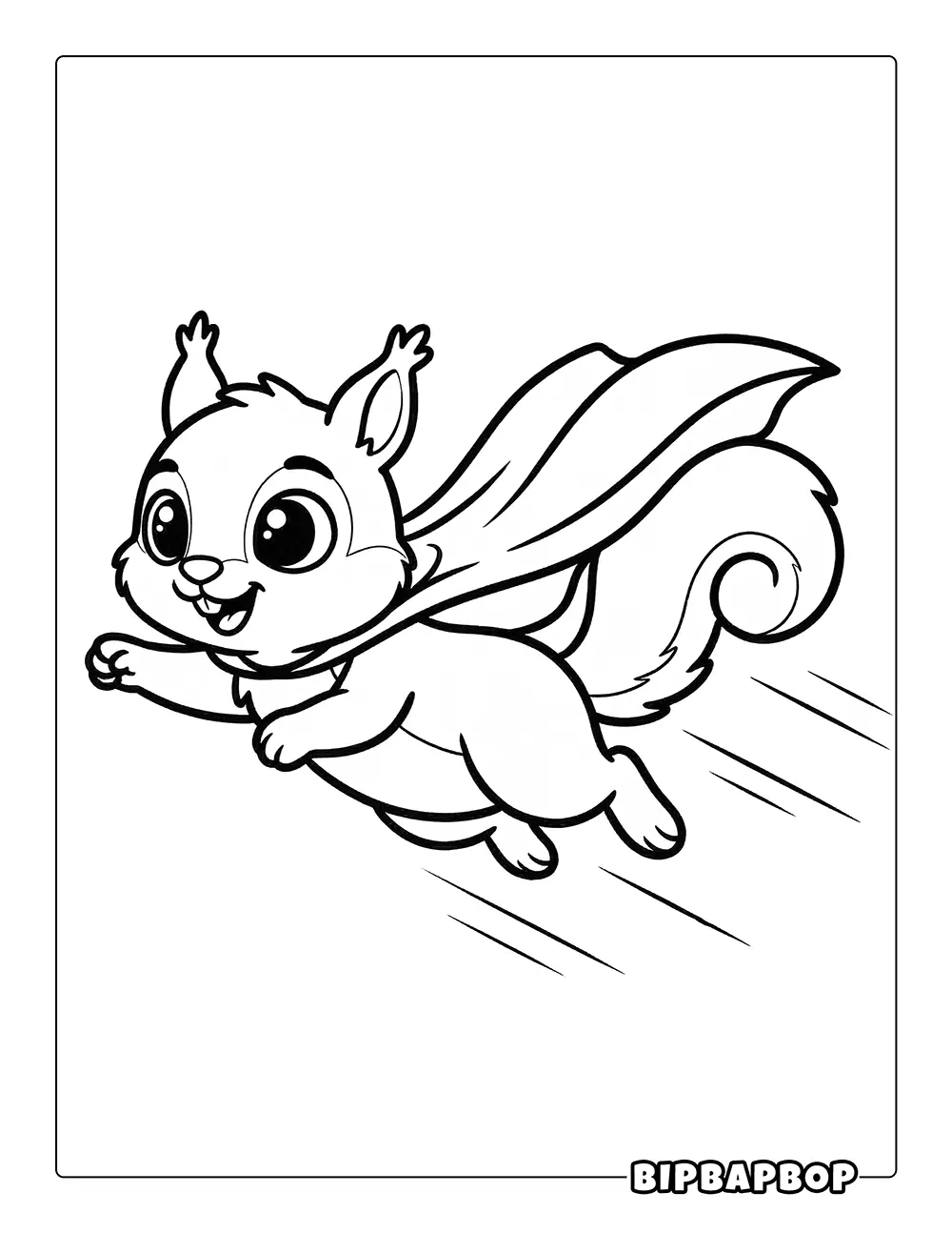 Superhero Squirrel Coloring Page