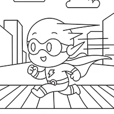 Superspeed Hero Running Coloring Page