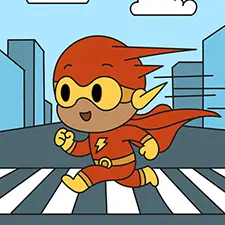Superspeed Hero Running Coloring Page