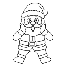 Surprised Santa Coloring Page