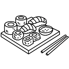 Sushi Coloring Page