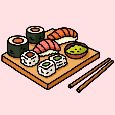 Sushi Coloring Page