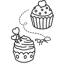 Sweet Cupcakes Coloring Page