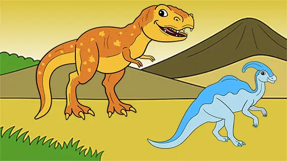 Tyrannosaurus Rex Attacking Diplodocus Coloring Page Color