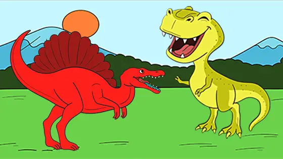 T-Rex vs Spinosaurus Coloring Sheet Color