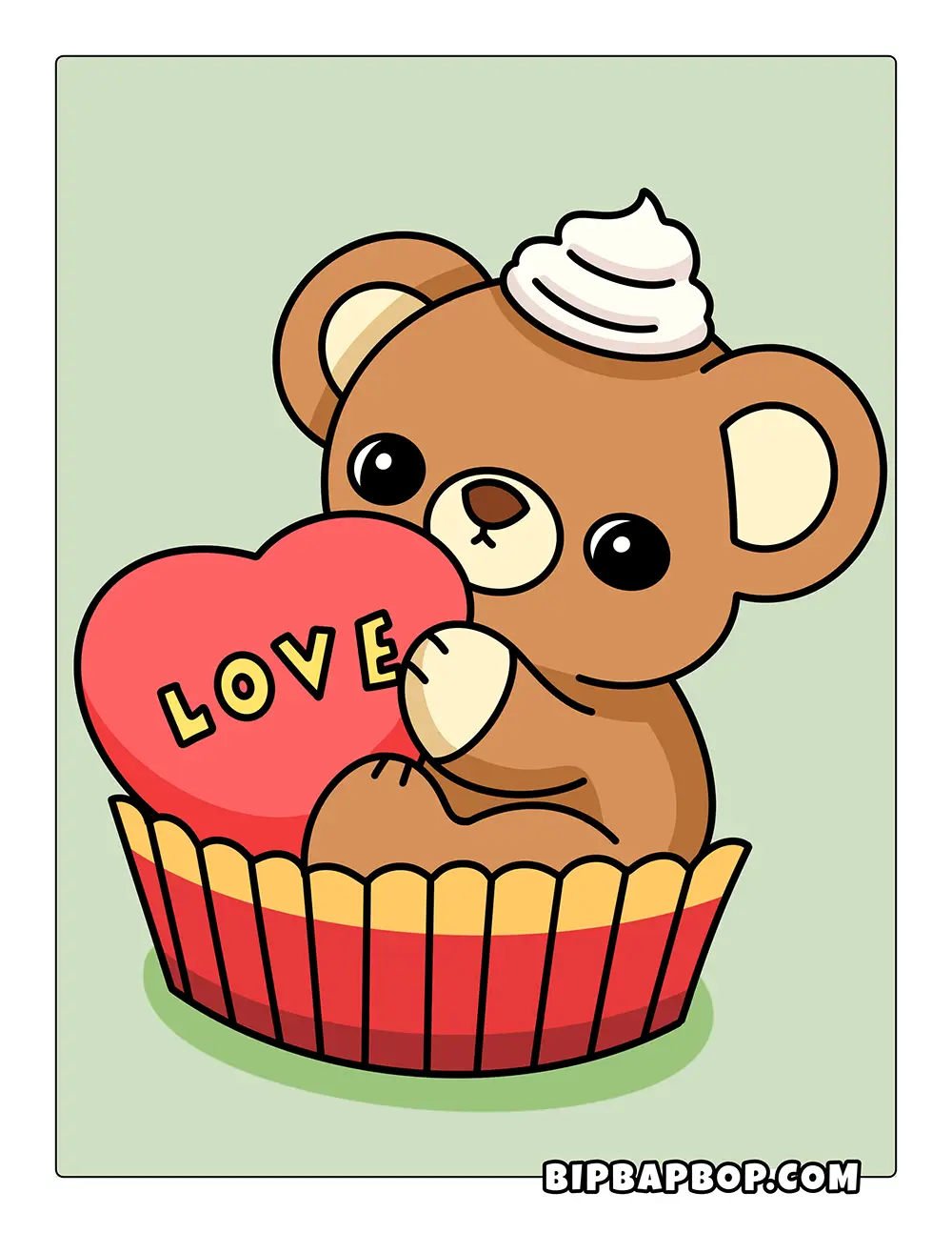 Teddy Bear Cupcake Printable