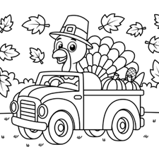 Thanks Giving Truck Coloring Page